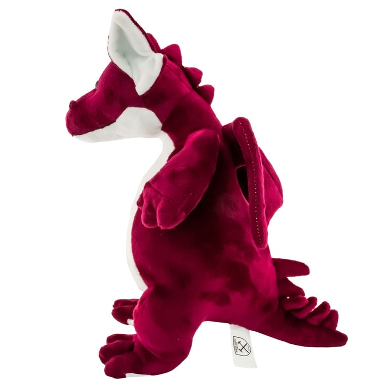 West Ham United FC Plush Claret and White Dragon Toy - Official Crest Design, 100 Polyester