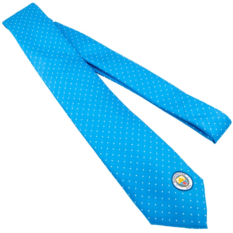 Manchester City FC Sky Blue Polyester Tie with Embroidered Crest