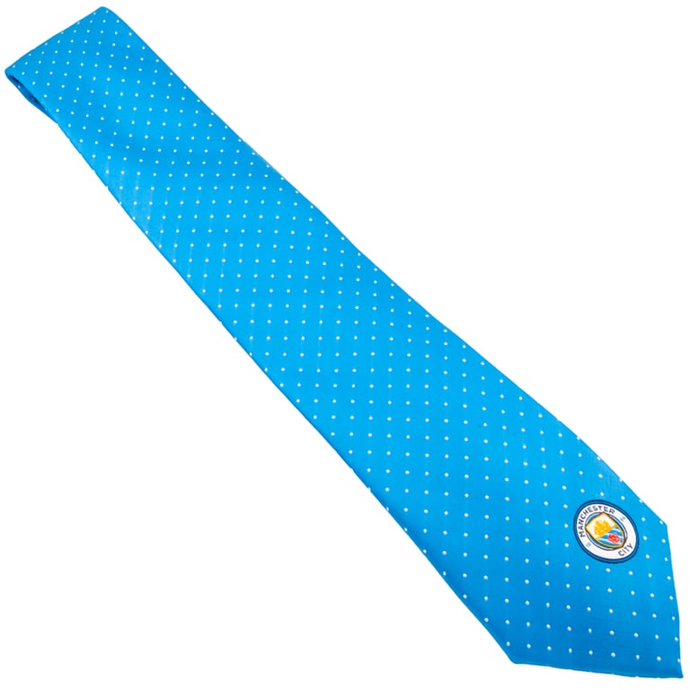 Manchester City FC Sky Blue Polyester Tie with Embroidered Crest