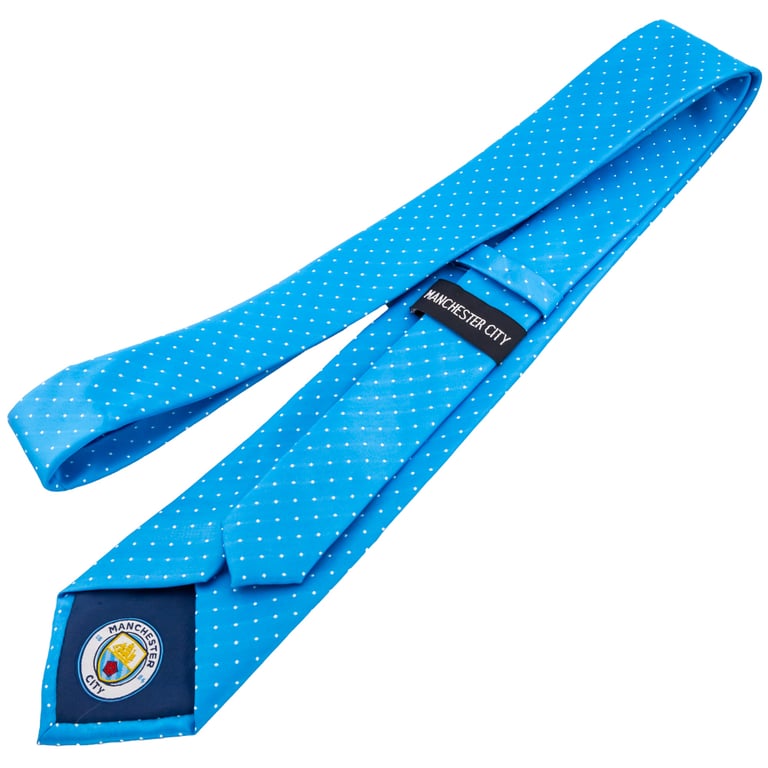 Manchester City FC Sky Blue Polyester Tie with Embroidered Crest