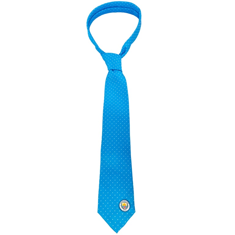 Manchester City FC Sky Blue Polyester Tie with Embroidered Crest