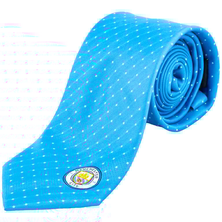 Manchester City FC Sky Blue Polyester Tie with Embroidered Crest
