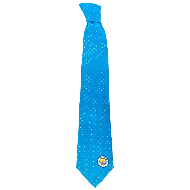 Manchester City FC Sky Blue Polyester Tie with Embroidered Crest
