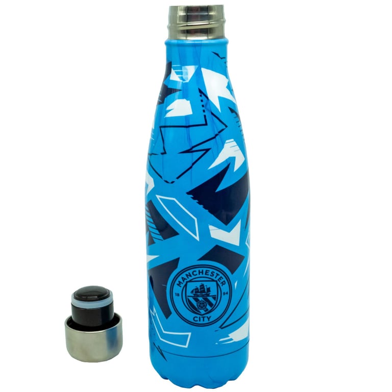Manchester City FC Fragment Stainless Steel Thermal Flask - 24 Hour Temperature Retention