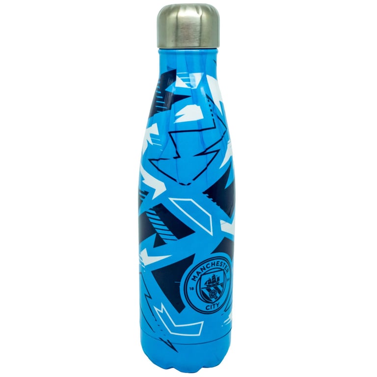 Manchester City FC Fragment Stainless Steel Thermal Flask - 24 Hour Temperature Retention
