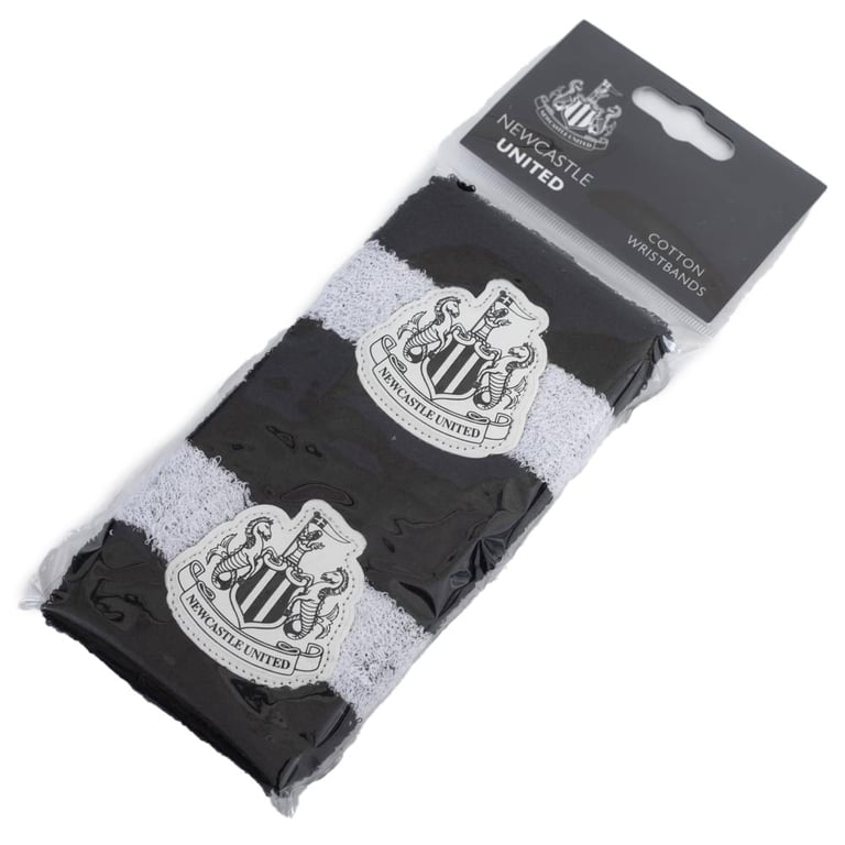 Newcastle United FC Official Elasticated Wristbands - Black & White Club Crest Design