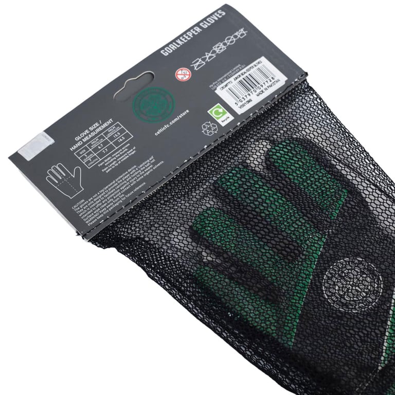 Celtic FC Fuse Goalkeeper Gloves Kids - Latex Foam Palm & Elastic Strap Design