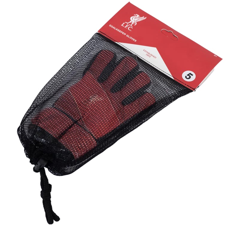 Liverpool FC Fuse Goalkeeper Gloves Kids - Latex Foam Palm & Elastic Strap for Secure Fit