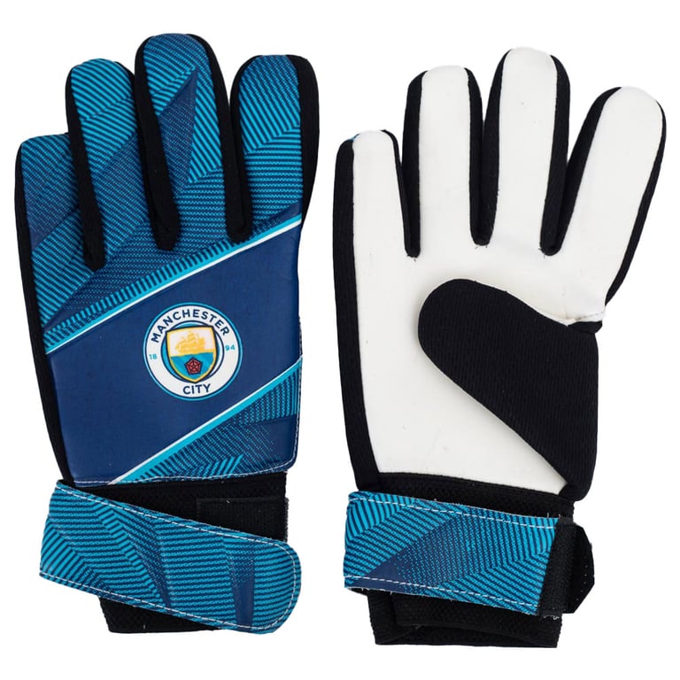 Manchester City FC Fuse Goalkeeper Gloves Kids - Latex Foam Palm & Elastic Strap Design