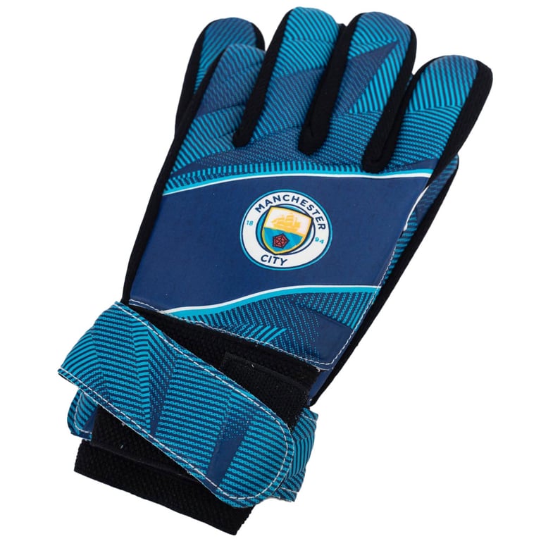 Manchester City FC Fuse Goalkeeper Gloves Kids - Latex Foam Palm & Elastic Strap Design
