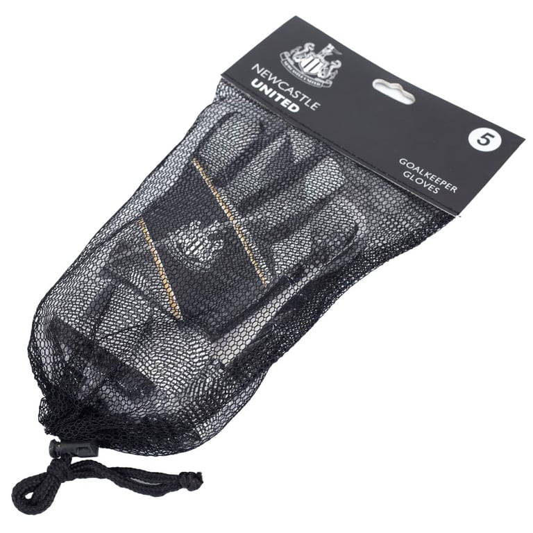 Newcastle United FC Fuse Goalkeeper Gloves Kids - Latex Foam Palm & Elastic Strap for Secure Fit