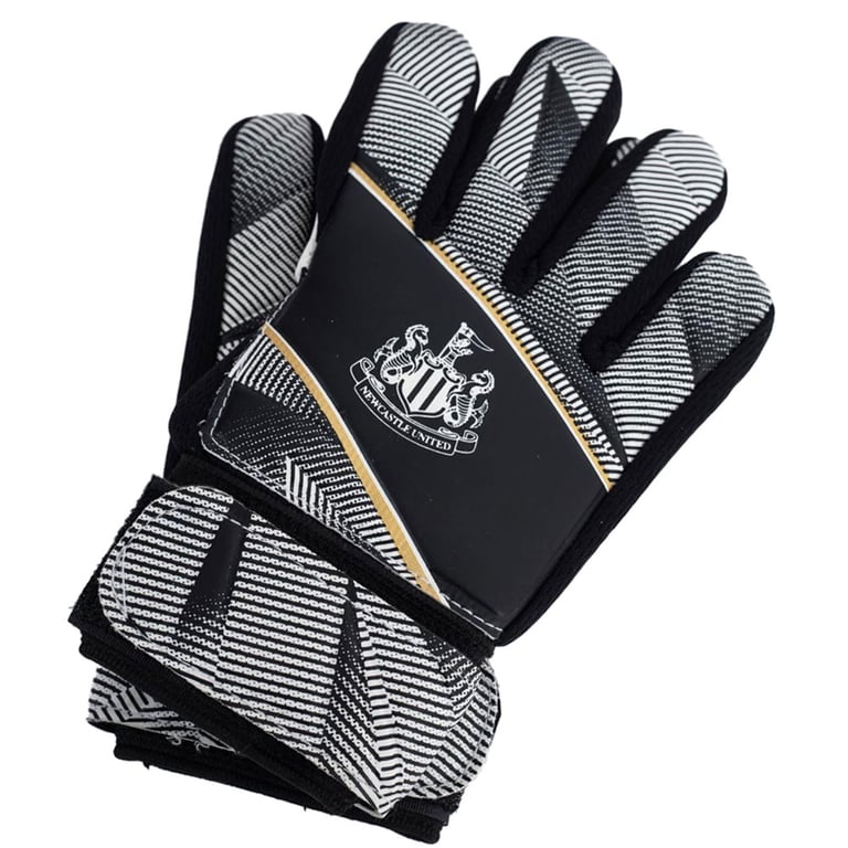 Newcastle United FC Fuse Goalkeeper Gloves Kids - Latex Foam Palm & Elastic Strap for Secure Fit