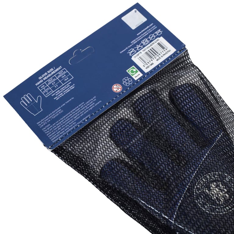 Chelsea FC Fuse Goalkeeper Gloves - Latex Foam Palm & Elastic Strap Design