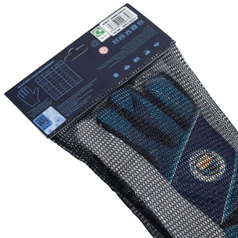 Manchester City FC Fuse Goalkeeper Gloves - Latex Foam Palm & Elastic Strap Design