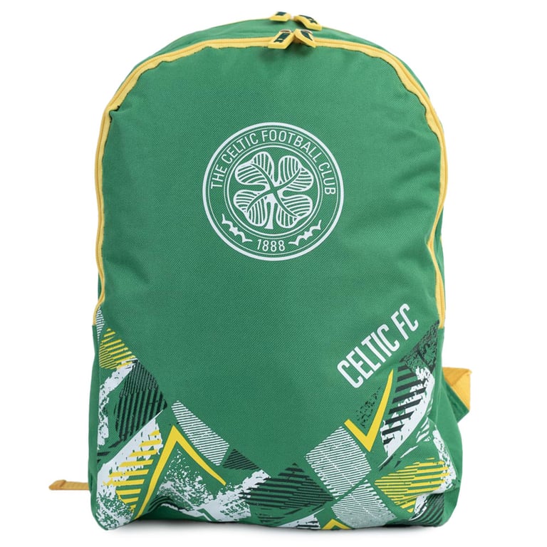 Celtic FC Vector Design Adjustable Backpack with Crest and Large Main Compartment