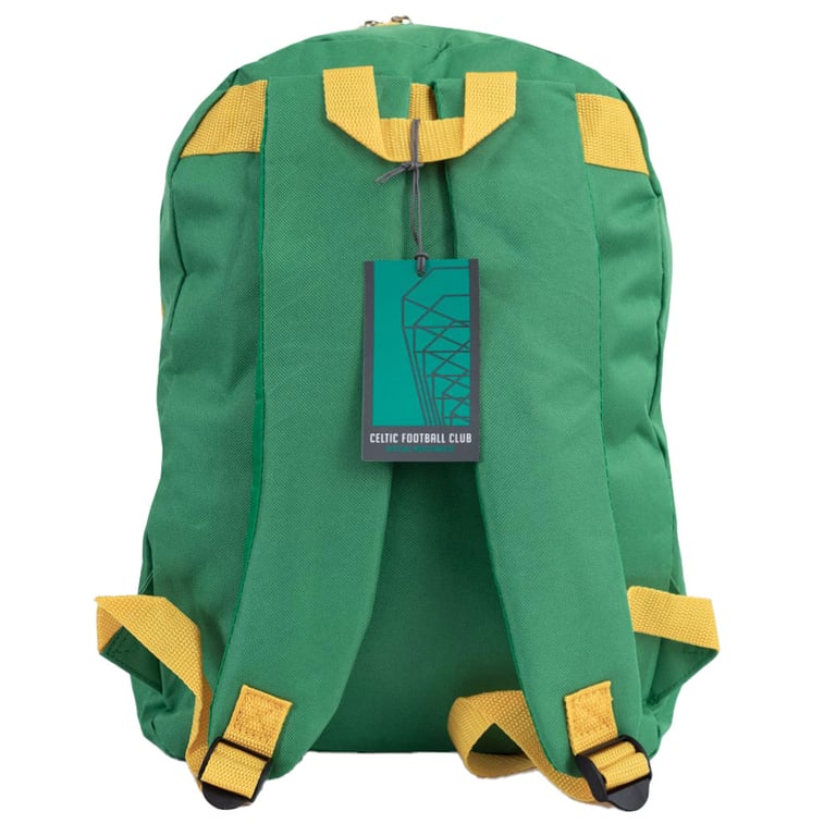 Celtic FC Vector Design Adjustable Backpack with Crest and Large Main Compartment
