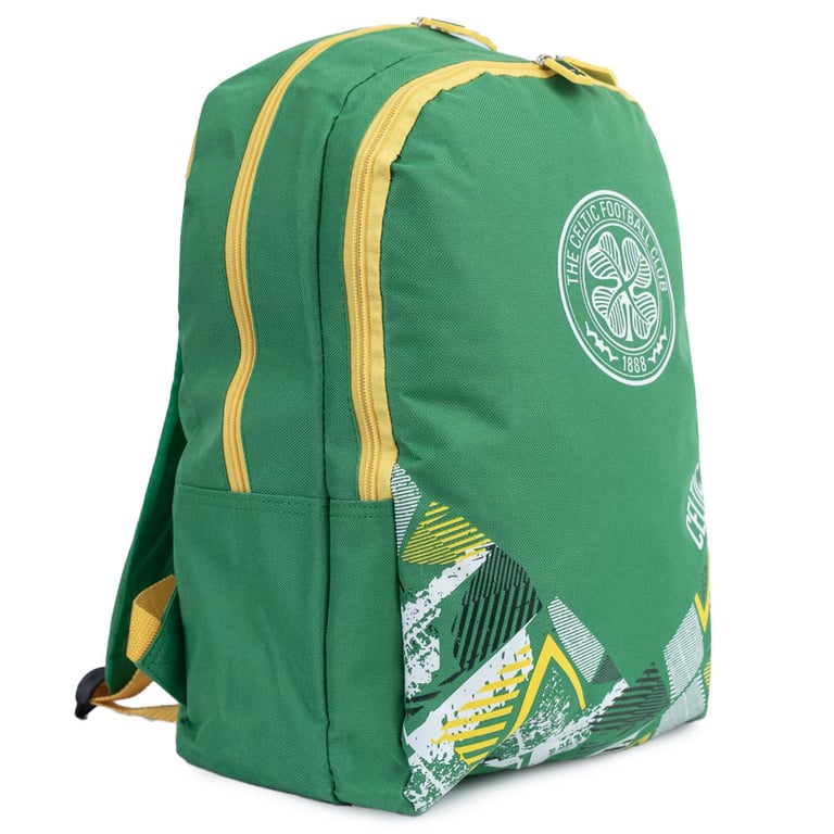 Celtic FC Vector Design Adjustable Backpack with Crest and Large Main Compartment