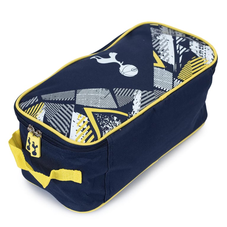 Tottenham Hotspur FC Vector Boot Bag - Navy & White Zipped Storage Case with Raised Spurs Crest