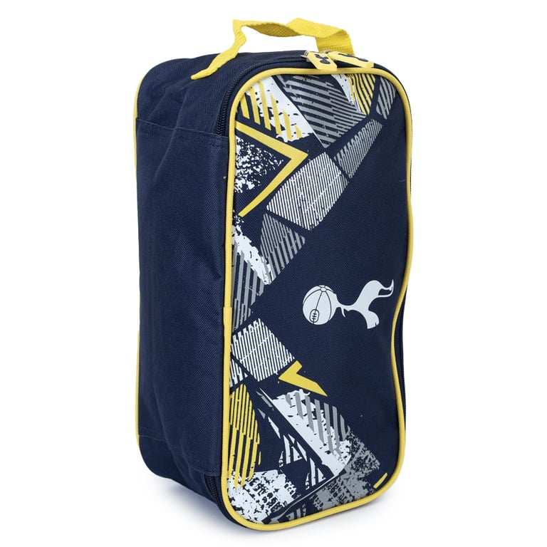 Tottenham Hotspur FC Vector Boot Bag - Navy & White Zipped Storage Case with Raised Spurs Crest