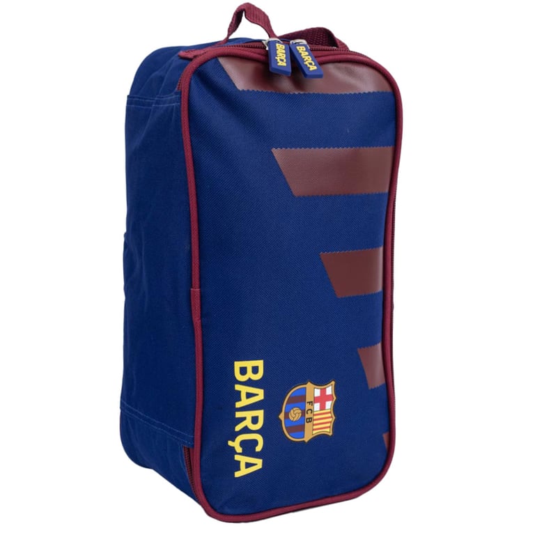 FC Barcelona Stripe Boot Bag with Full Colour Crest and Double Zipped Opening