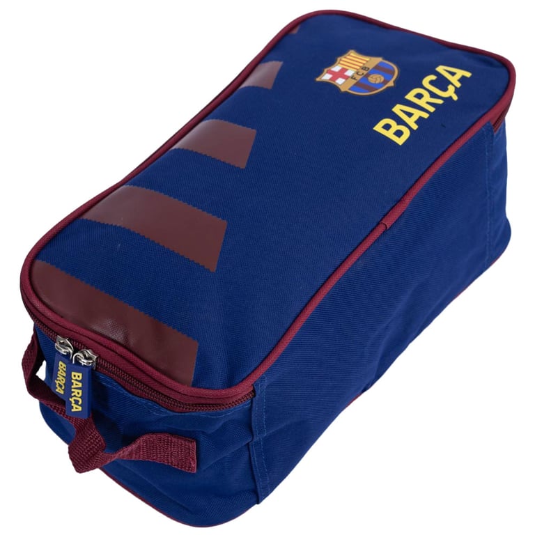 FC Barcelona Stripe Boot Bag with Full Colour Crest and Double Zipped Opening