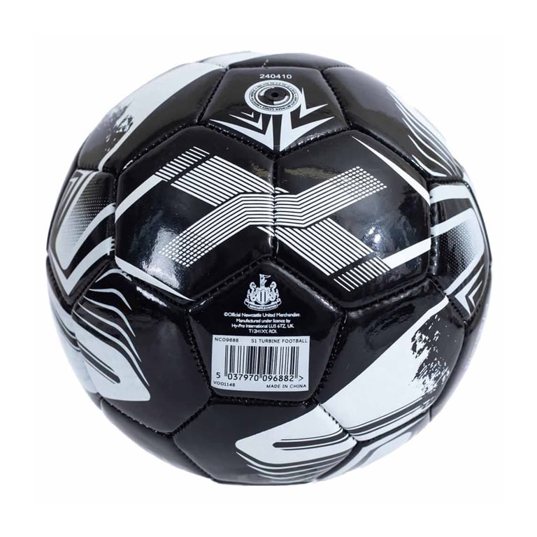 Newcastle United FC Turbine Skill Ball - 32 Panel Black and White Football for Training