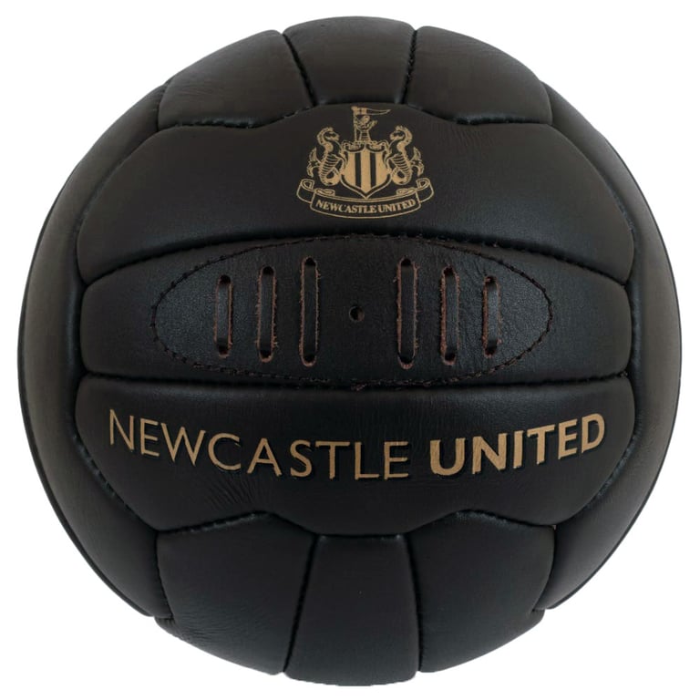 Newcastle United FC Genuine Leather Retro Heritage Football - 18 Panel Ball