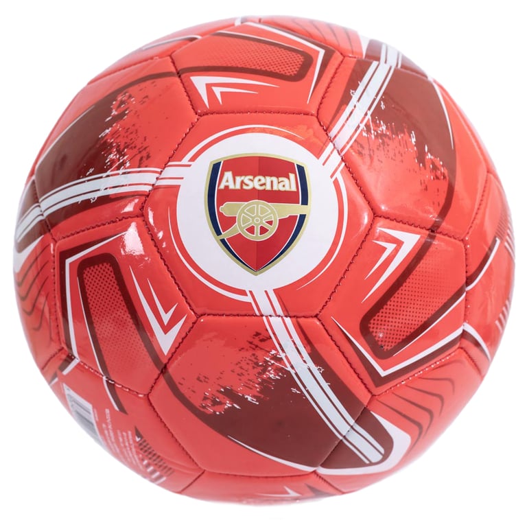 Arsenal FC Turbine 32 Panel Red & White PVC Football Ball with Full Colour Gunners Crest