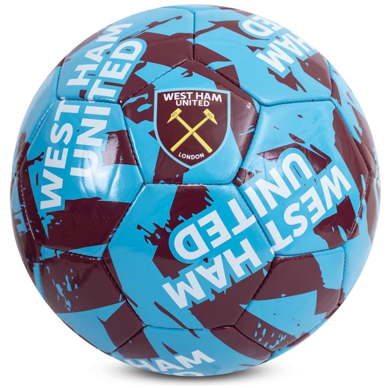 West Ham United FC Graffiti 26 Panel Blue PVC Soccer Ball