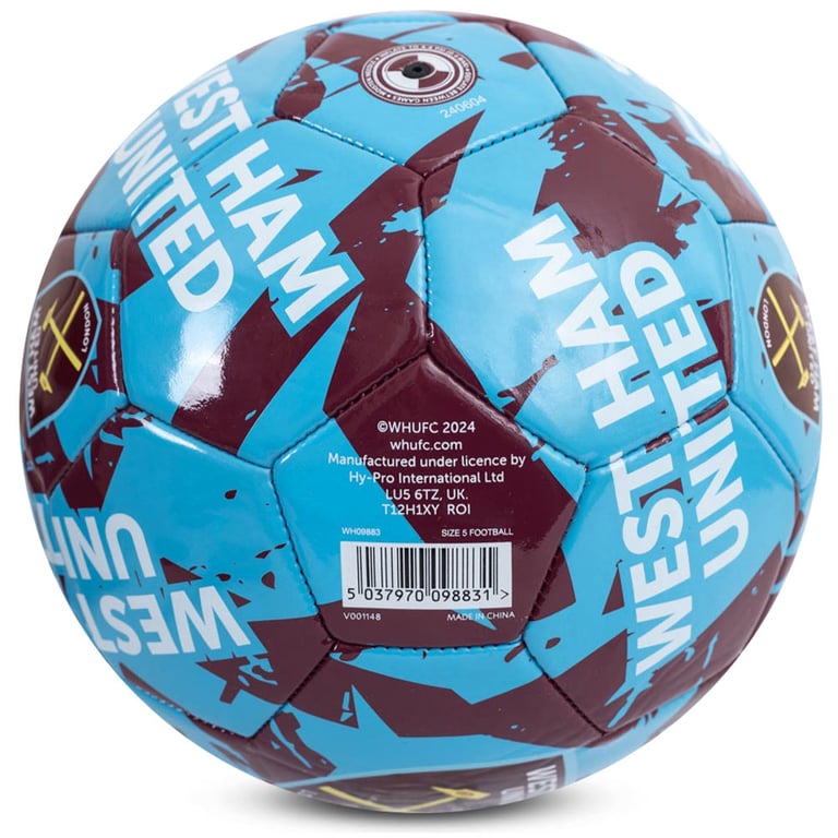 West Ham United FC Graffiti 26 Panel Blue PVC Soccer Ball