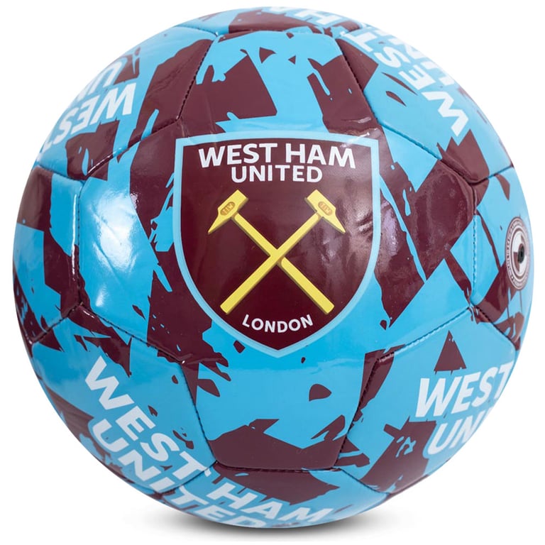 West Ham United FC Graffiti 26 Panel Blue PVC Soccer Ball