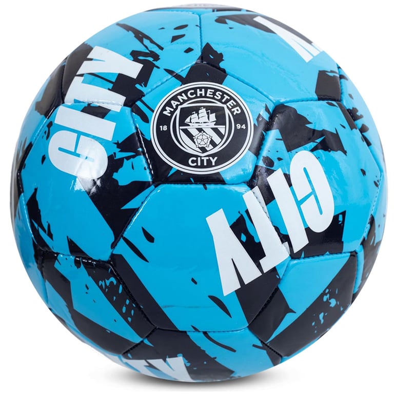 Manchester City FC Graffiti Design 26 Panel Blue PVC Football