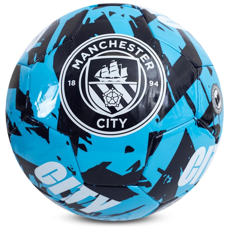 Manchester City FC Graffiti Design 26 Panel Blue PVC Football
