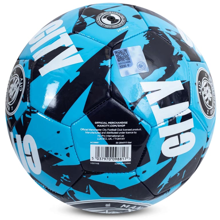 Manchester City FC Graffiti Design 26 Panel Blue PVC Football