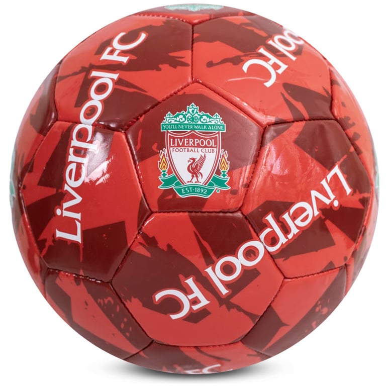 Liverpool FC Graffiti 26 Panel Red PVC Football with Official Crest