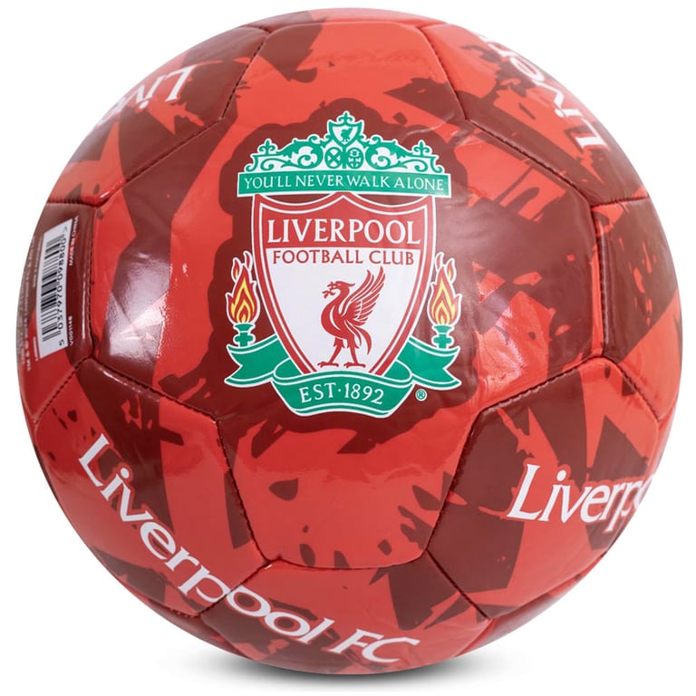 Liverpool FC Graffiti 26 Panel Red PVC Football with Official Crest