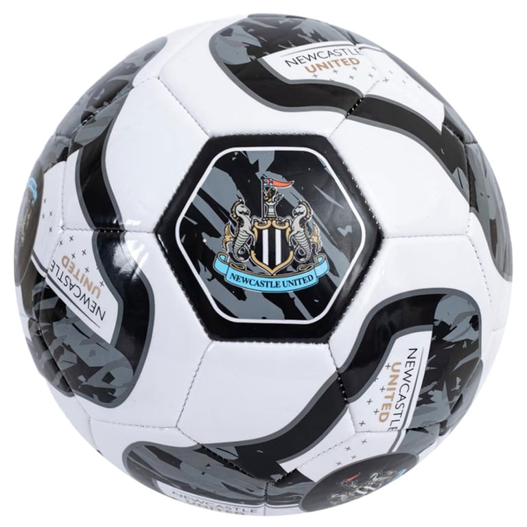 Newcastle United FC Tracer Football - 32 Panel PVC Ball with Full Colour Crests Suitable for 14 Years