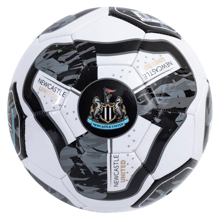 Newcastle United FC Tracer Football - 32 Panel PVC Ball with Full Colour Crests Suitable for 14 Years