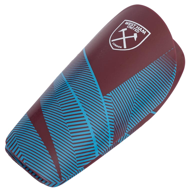 West Ham United FC Blue and Claret Fuse Design Shin Guards for Kids - Padded Protection