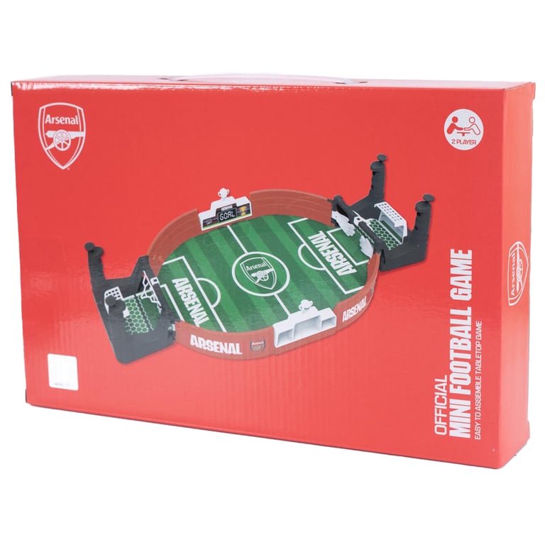 Arsenal FC Mini Football Game - 2 Player Table Top Fun with Sliding Score Indicator and Plastic Balls