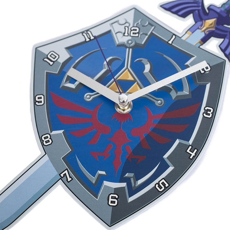 The Legend of Zelda Metal Shield and Sword Wall Clock - Premium Quartz Movement Home Decor
