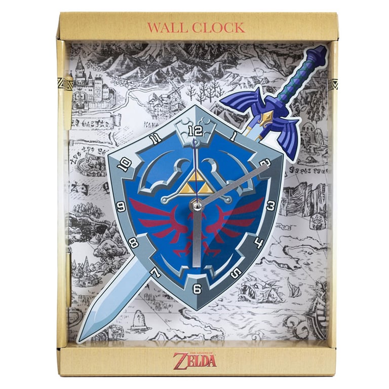 The Legend of Zelda Metal Shield and Sword Wall Clock - Premium Quartz Movement Home Decor