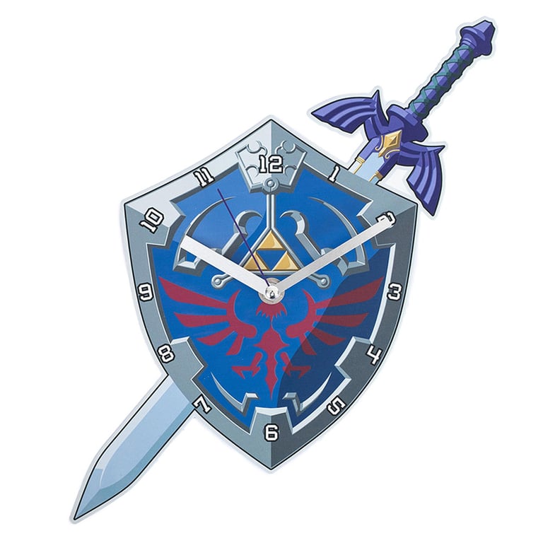The Legend of Zelda Metal Shield and Sword Wall Clock - Premium Quartz Movement Home Decor