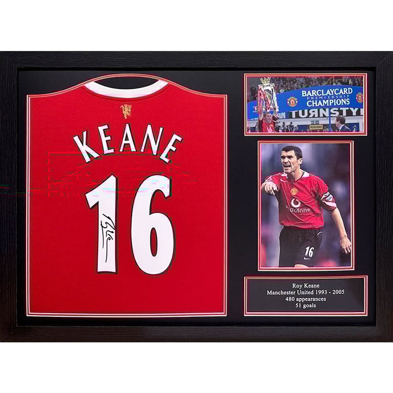 Manchester United FC Keane Signed Framed Shirt (2020-2022 Season Replica)