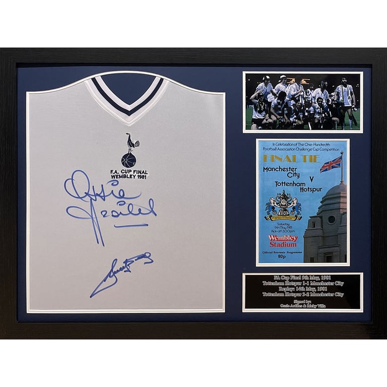 Tottenham Hotspur FC 1981 FA Cup Final Signed Replica Shirts (Dual Framed)