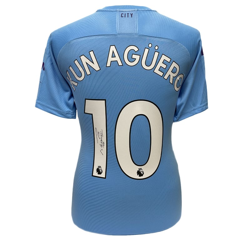 Manchester City FC 2019-2020 Aguero Signed Replica Shirt