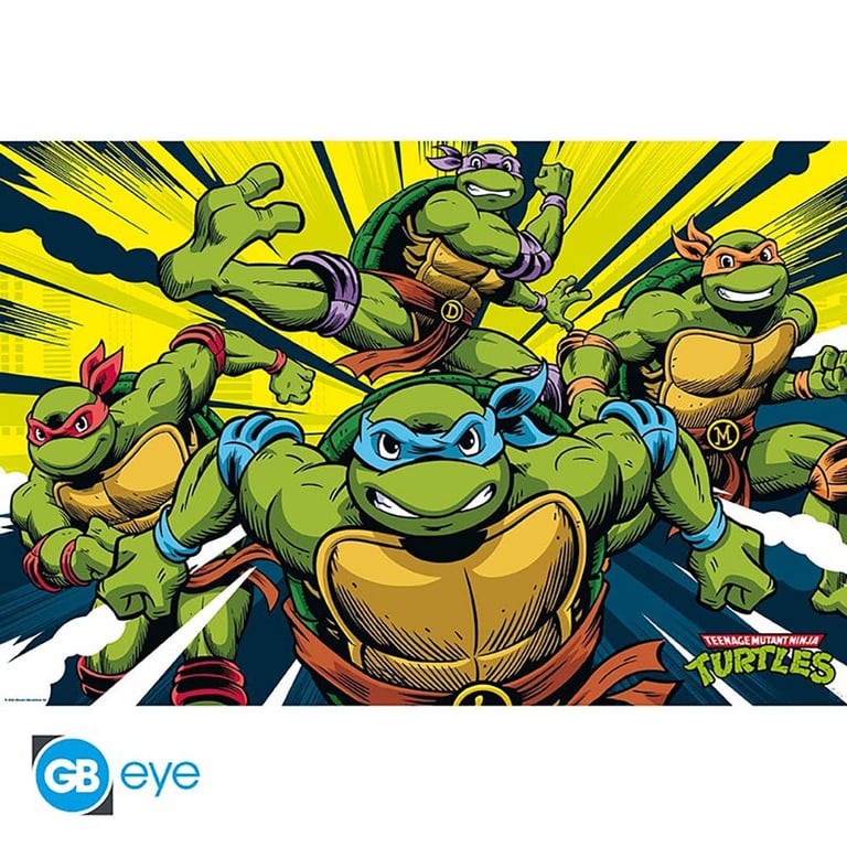 TMNT Laminated Poster - High Resolution Artwork of Leonardo, Donatello, Raphael & Michelangelo