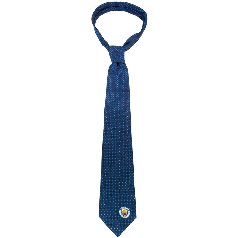 Manchester City FC Navy Blue Crest Tie - 100 Polyester with Embroidered Crest