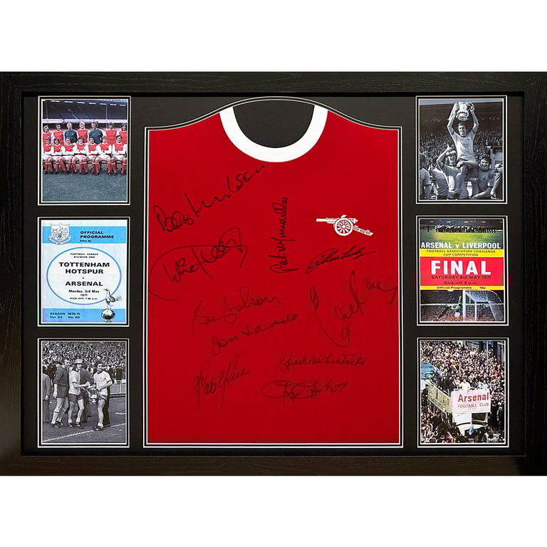 Arsenal FC 1971 Double Winners Signed Replica Shirt - Framed and Certified