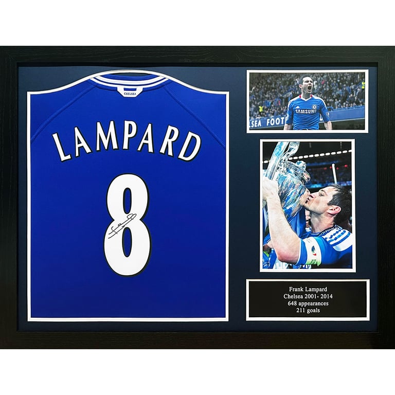 Chelsea FC Lampard Signed 2000 Replica Shirt (Framed) - Hand Signed by Frank Lampard
